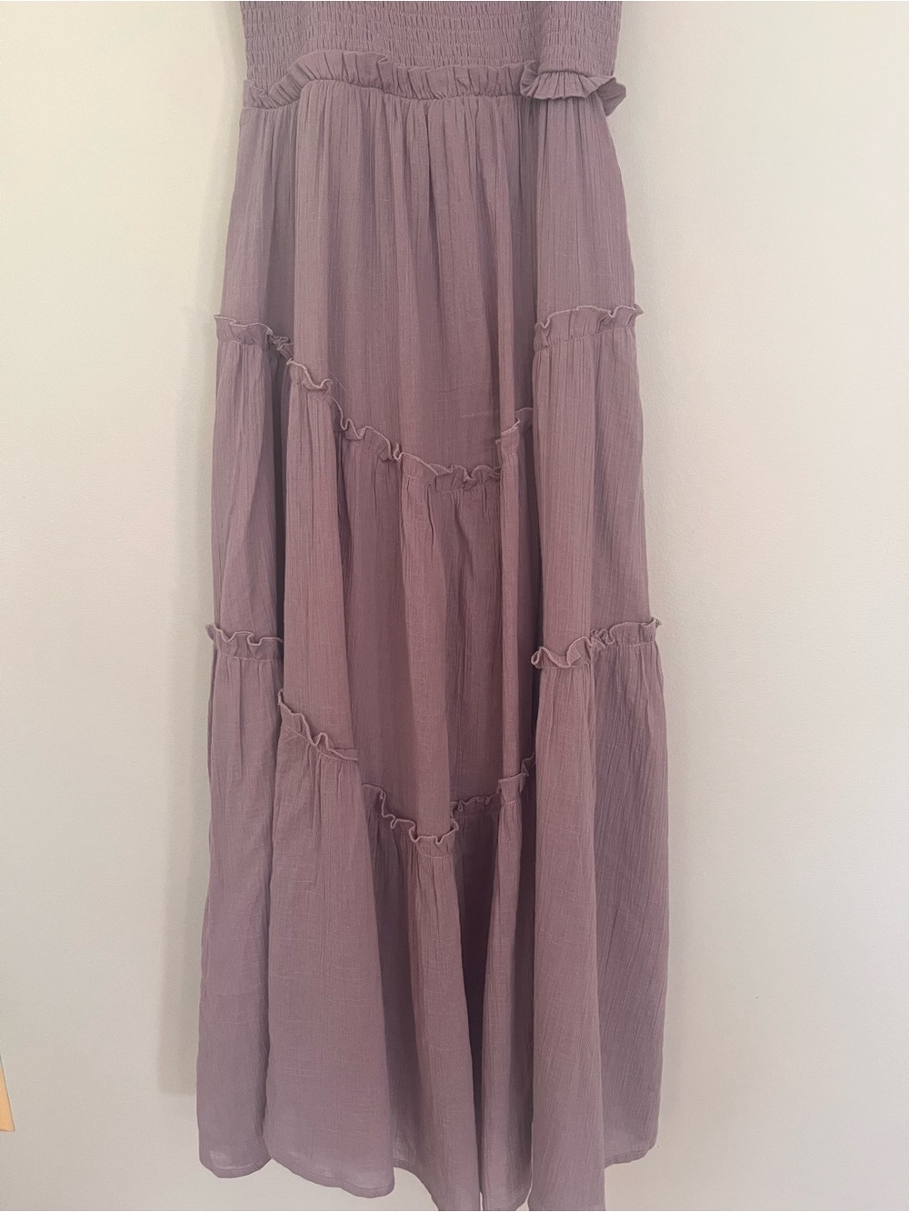 PinkBlush Maternity Lavender Smocked Flutter Strap Maxi Dress - Picture 11 of 11